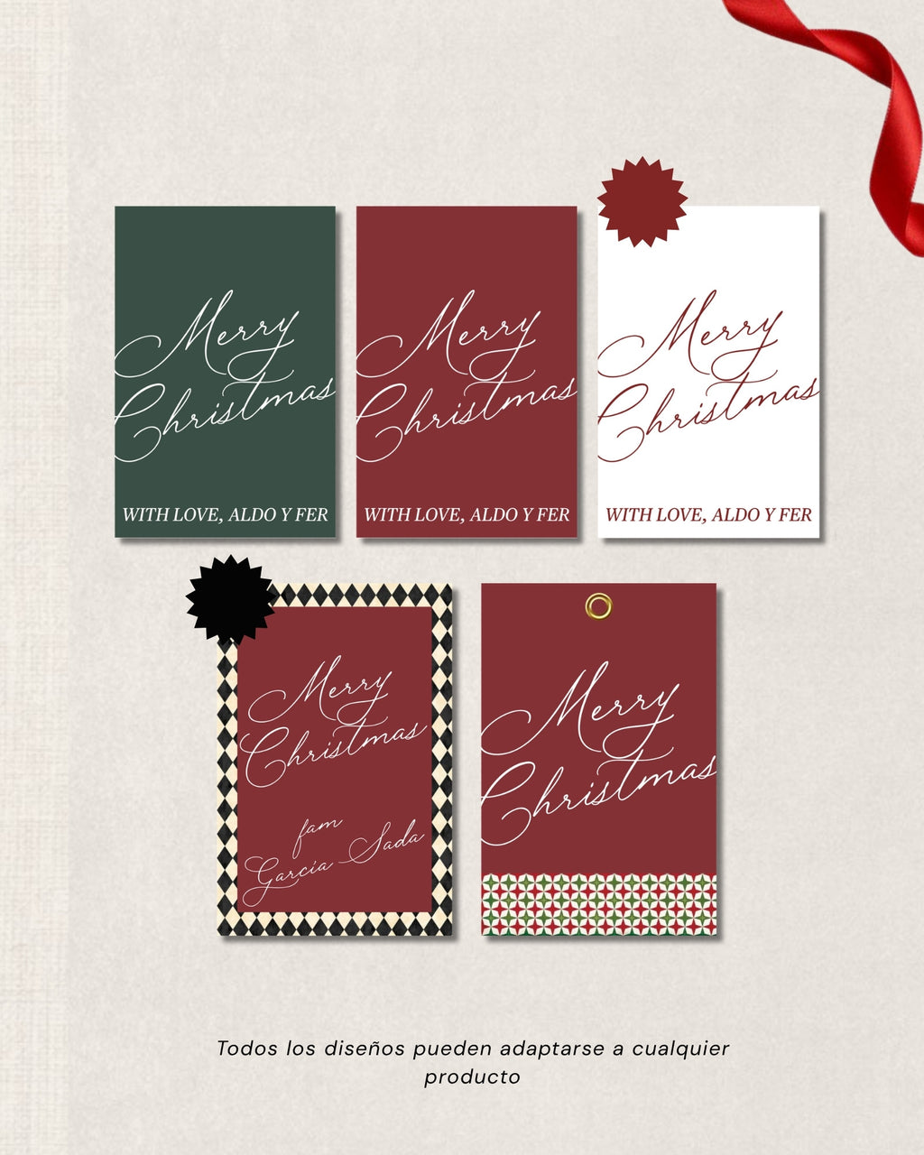 Tags navideños Merry Christmas