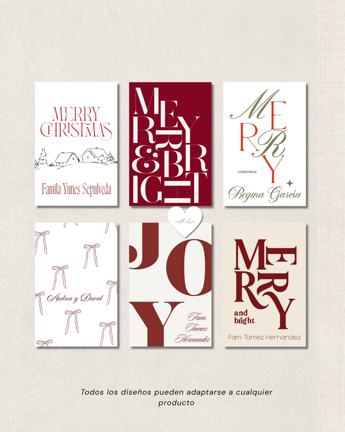 Tags navideños tipográficos