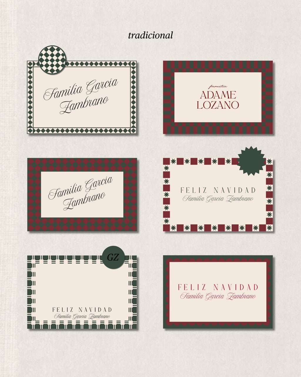 Tags navideños tradicionales