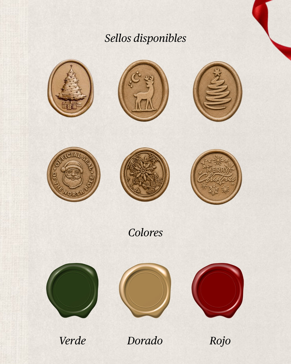 Sellos de cera disponibles y colores