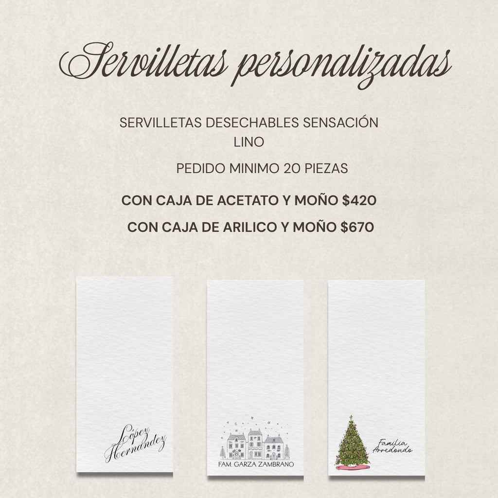 Servilletas navideñas personalizadas